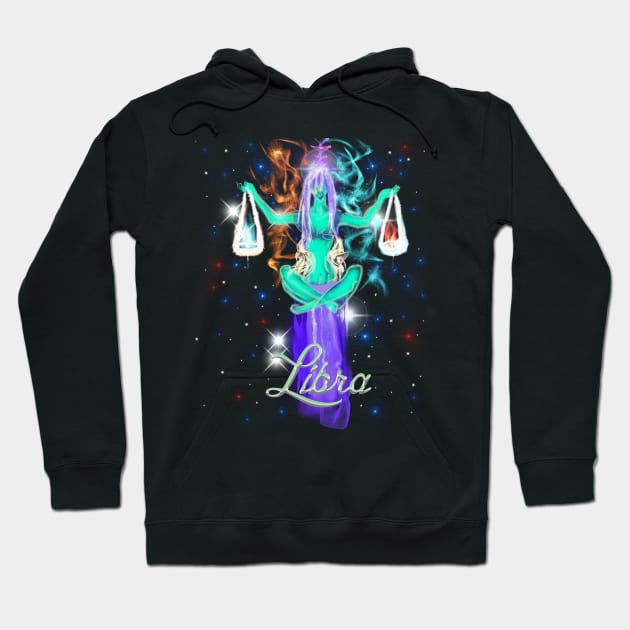 Libra Astrology Zodiac Constellation Horoscope Artwork Hoodie by starchildsdesigns